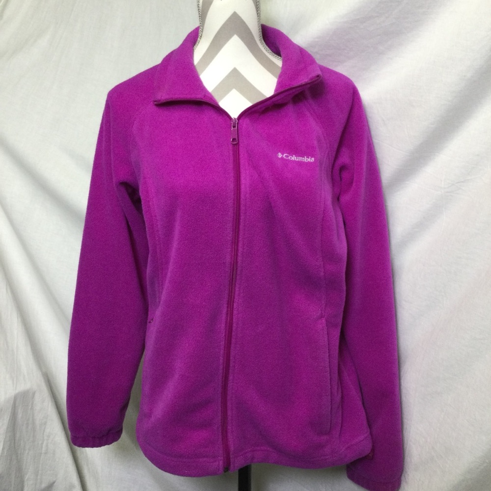 Columbia Womens Purple Zip Up Fleece Jacket Sz L